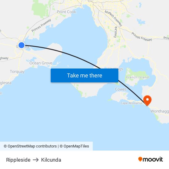 Rippleside to Kilcunda map