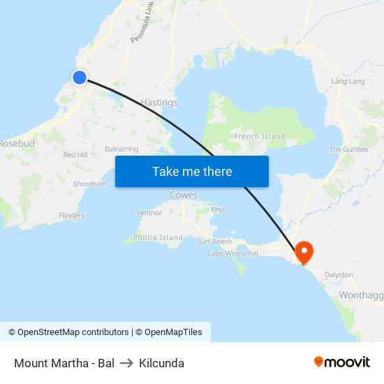 Mount Martha - Bal to Kilcunda map