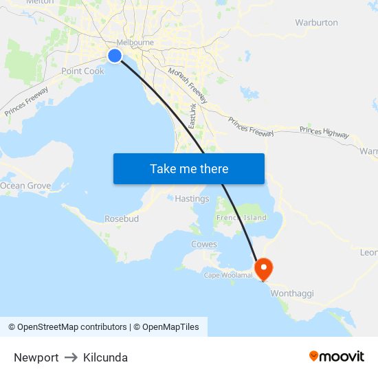 Newport to Kilcunda map
