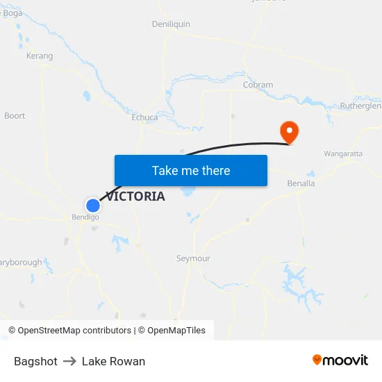 Bagshot to Lake Rowan map