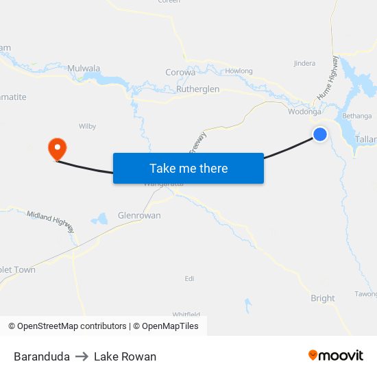 Baranduda to Lake Rowan map