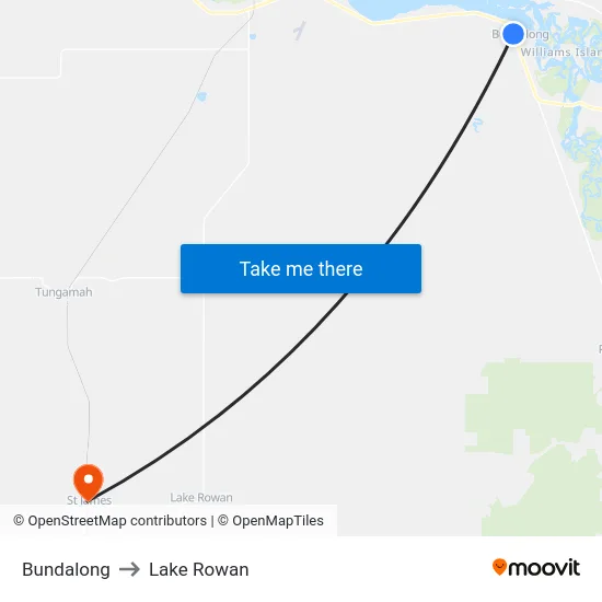Bundalong to Lake Rowan map