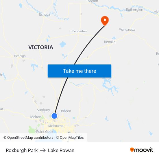 Roxburgh Park to Lake Rowan map