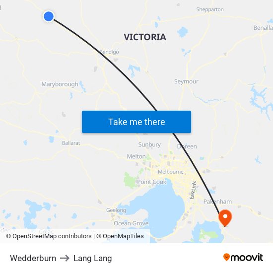 Wedderburn to Lang Lang map