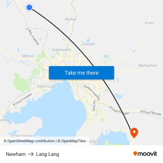 Newham to Lang Lang map