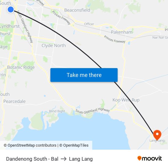 Dandenong South - Bal to Lang Lang map