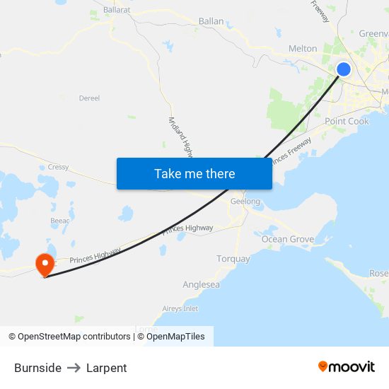 Burnside to Larpent map