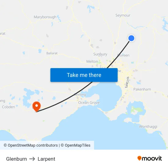 Glenburn to Larpent map