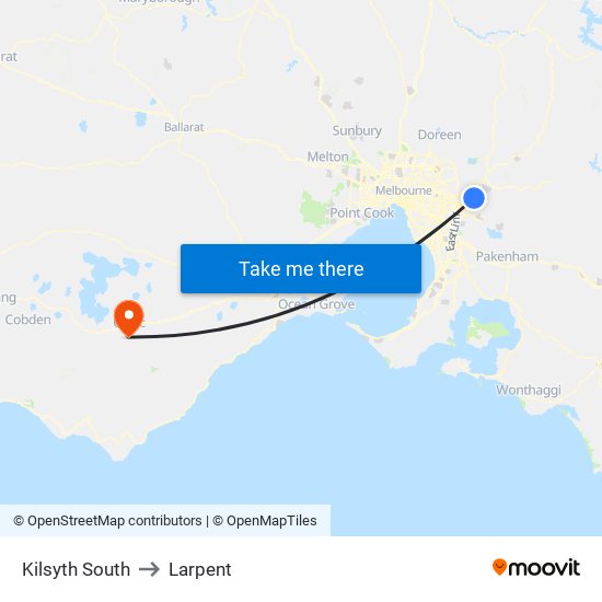 Kilsyth South to Larpent map