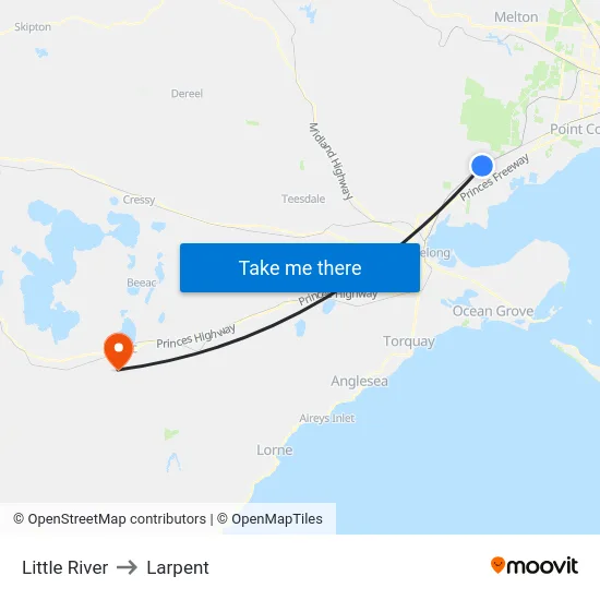 Little River to Larpent map