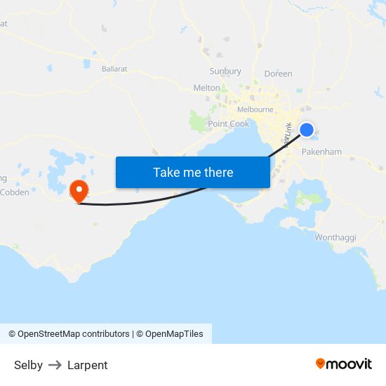 Selby to Larpent map