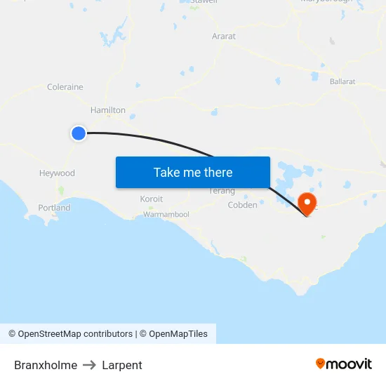 Branxholme to Larpent map