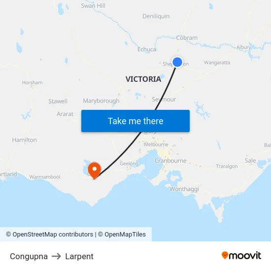 Congupna to Larpent map