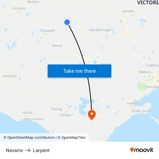 Navarre to Larpent map