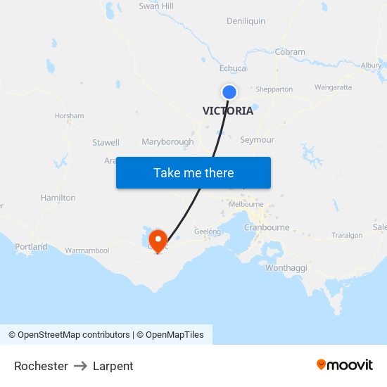 Rochester to Larpent map