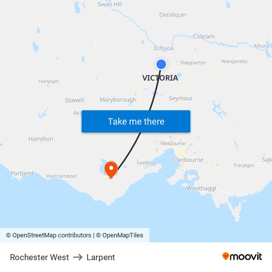 Rochester West to Larpent map