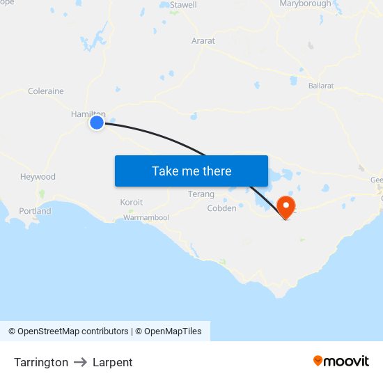 Tarrington to Larpent map