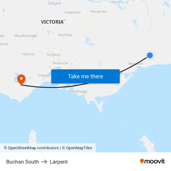 Buchan South to Larpent map