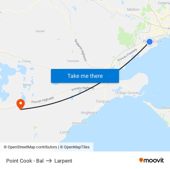 Point Cook - Bal to Larpent map