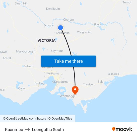 Kaarimba to Leongatha South map