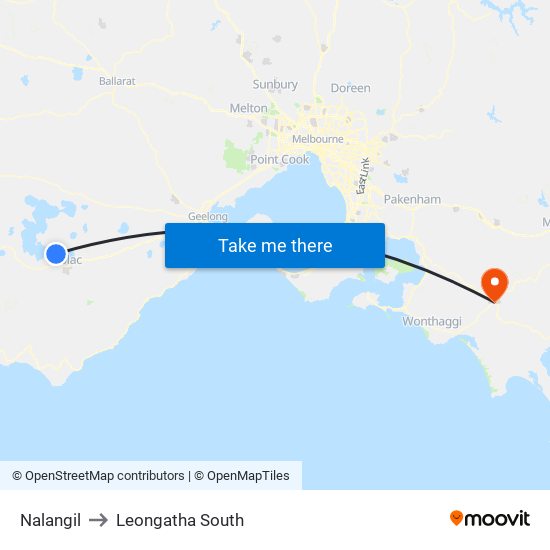 Nalangil to Leongatha South map