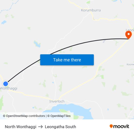 North Wonthaggi to Leongatha South map