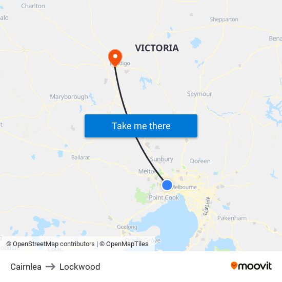 Cairnlea to Lockwood map