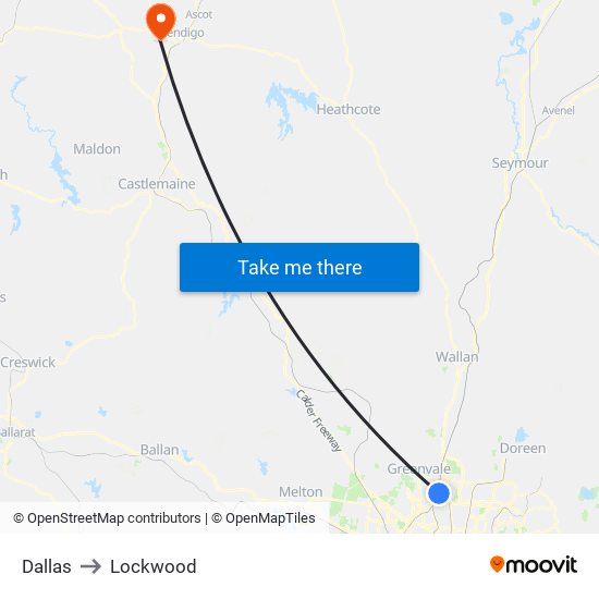 Dallas to Lockwood map
