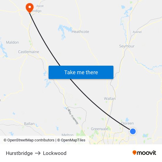 Hurstbridge to Lockwood map