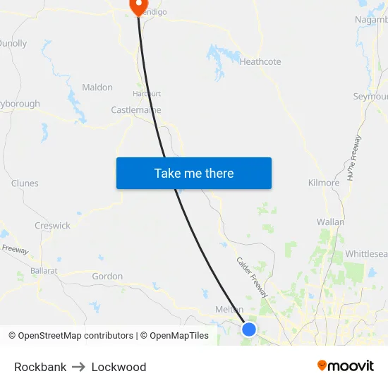 Rockbank to Lockwood map