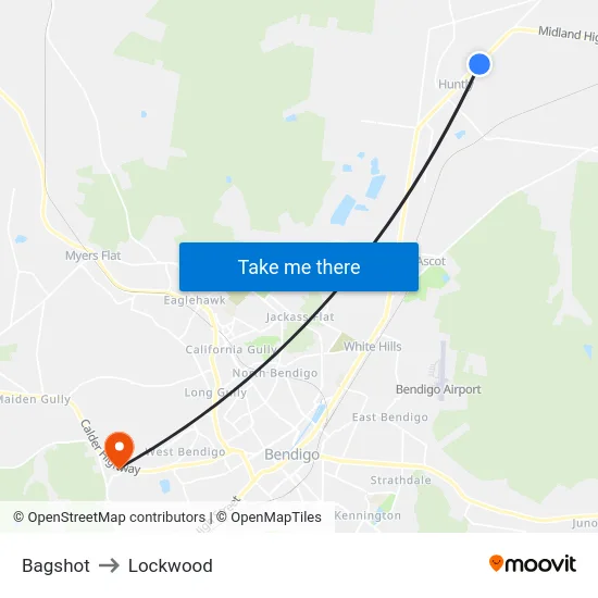 Bagshot to Lockwood map