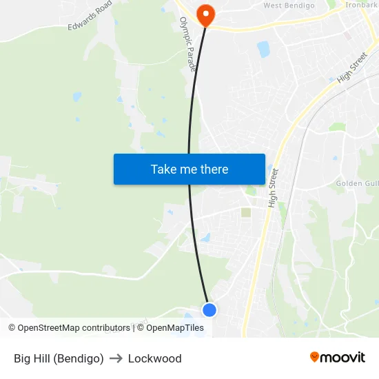 Big Hill (Bendigo) to Lockwood map