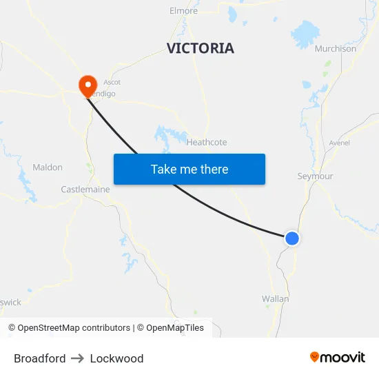 Broadford to Lockwood map