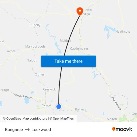 Bungaree to Lockwood map