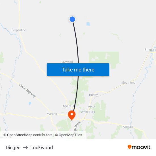 Dingee to Lockwood map