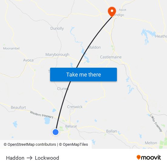 Haddon to Lockwood map