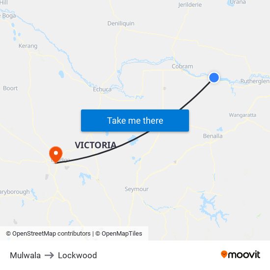 Mulwala to Lockwood map