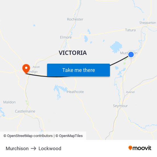 Murchison to Lockwood map