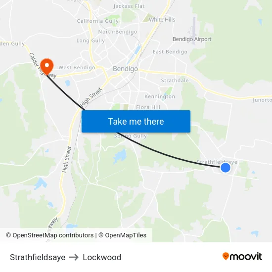 Strathfieldsaye to Lockwood map