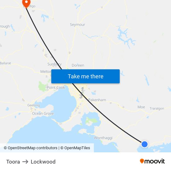 Toora to Lockwood map