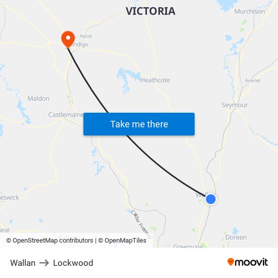 Wallan to Lockwood map