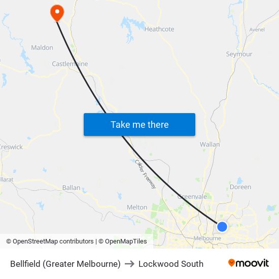 Bellfield (Greater Melbourne) to Lockwood South map