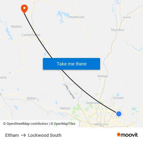 Eltham to Lockwood South map