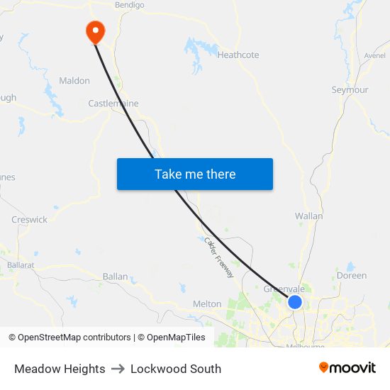 Meadow Heights to Lockwood South map