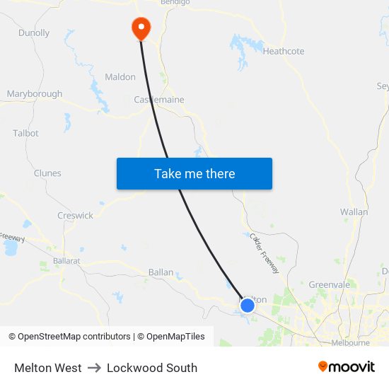 Melton West to Lockwood South map