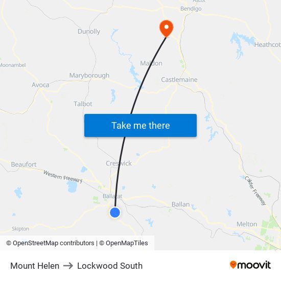 Mount Helen to Lockwood South map