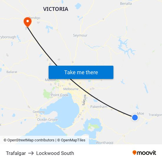 Trafalgar to Lockwood South map