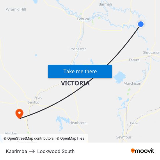 Kaarimba to Lockwood South map