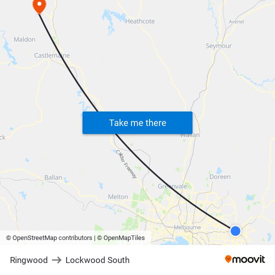 Ringwood to Lockwood South map