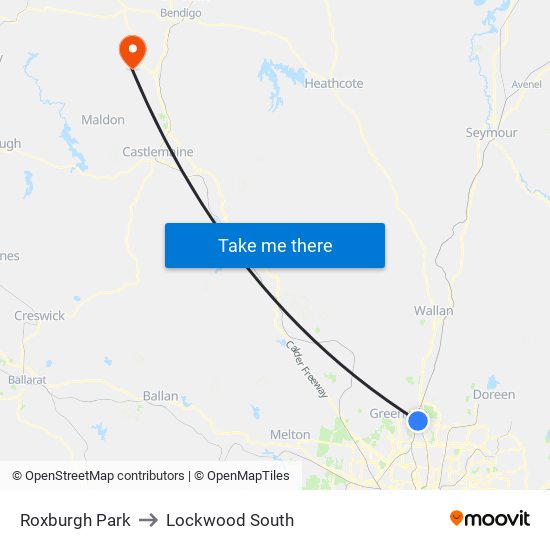 Roxburgh Park to Lockwood South map